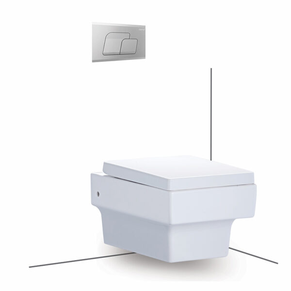 SC19777(F) Quado Wall hung concealed tank toilet (Front Flush) (P-Trap)