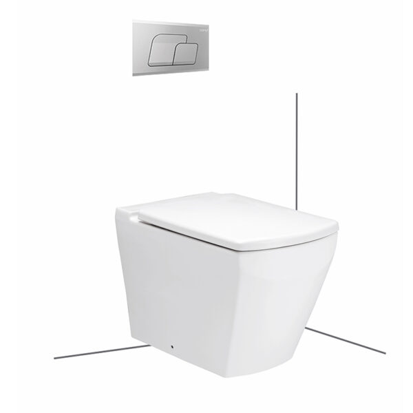 SC19847(F) Tetragon Wall Face concealed tank toilet (Front Flush) (P-Trap)