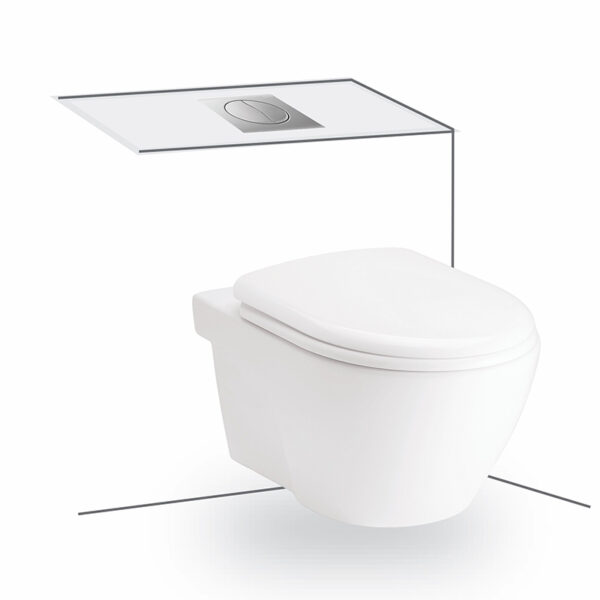 SC198517(T Unique Wall Hung Toilet (Top Flush)  (P-Trap)
