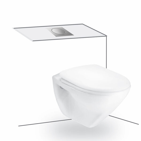 SC199(T) Avanti Wall Hung concealed tank toilet (Top Flush)  (P-Trap)